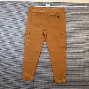 Mecca Men's Cargo Pants Brown Cotton Drawstring Elastic Cuffs Size XL